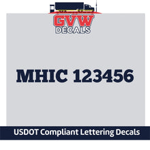 Load image into Gallery viewer, MHIC Number Sticker Decal Lettering (Set of 2)