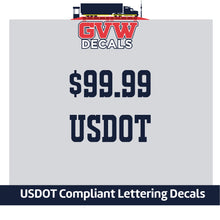 Load image into Gallery viewer, $99.99 USDOT Number Sticker Decal Lettering (Set of 2)