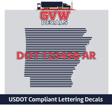Load image into Gallery viewer, USDOT Number Arkansas Sticker Decal Lettering (Set of 2)