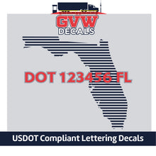 Load image into Gallery viewer, USDOT Number Florida Sticker Decal Lettering (Set of 2)