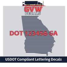 Load image into Gallery viewer, USDOT Number Georgia Sticker Decal Lettering (Set of 2)