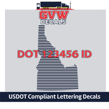 Load image into Gallery viewer, USDOT Number Idaho Sticker Decal Lettering (Set of 2)