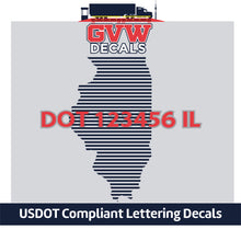 Load image into Gallery viewer, USDOT Number Illinois Sticker Decal Lettering (Set of 2)