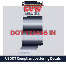Load image into Gallery viewer, USDOT Number Indiana Sticker Decal Lettering (Set of 2)
