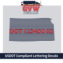 Load image into Gallery viewer, USDOT Number Kansas Sticker Decal Lettering (Set of 2)
