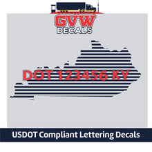Load image into Gallery viewer, USDOT Number Kentucky Sticker Decal Lettering (Set of 2)