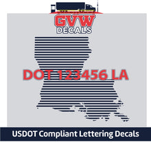 Load image into Gallery viewer, USDOT Number Louisiana Sticker Decal Lettering (Set of 2)