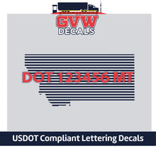 Load image into Gallery viewer, USDOT Number Montana Sticker Decal Lettering (Set of 2)