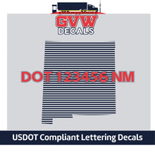 Load image into Gallery viewer, USDOT Number New Mexico Sticker Decal Lettering (Set of 2)