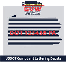 Load image into Gallery viewer, USDOT Number Pennsylvania Sticker Decal Lettering (Set of 2)