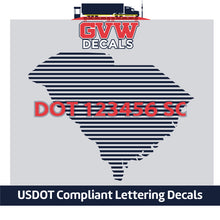 Load image into Gallery viewer, USDOT Number South Carolina Sticker Decal Lettering (Set of 2)