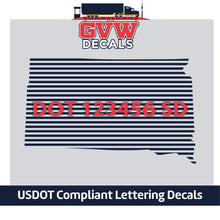 Load image into Gallery viewer, USDOT Number South Dakota Sticker Decal Lettering (Set of 2)