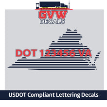 Load image into Gallery viewer, USDOT Number Virginia Sticker Decal Lettering (Set of 2)