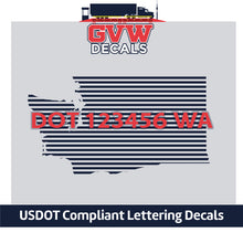 Load image into Gallery viewer, USDOT Number Washington Sticker Decal Lettering (Set of 2)