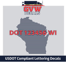 Load image into Gallery viewer, USDOT Number Wisconsin Sticker Decal Lettering (Set of 2)