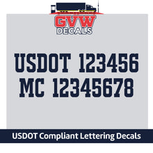 Load image into Gallery viewer, usdot mc number decal stickers