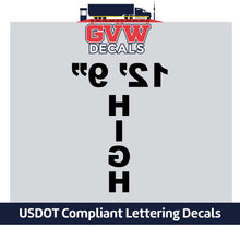 Load image into Gallery viewer, Reversed Trailer, Box Or Truck Height Number Sticker Decal Lettering (Set of 2)
