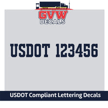 Load image into Gallery viewer, US DOT Number Sticker Decal Lettering (Set of 2)
