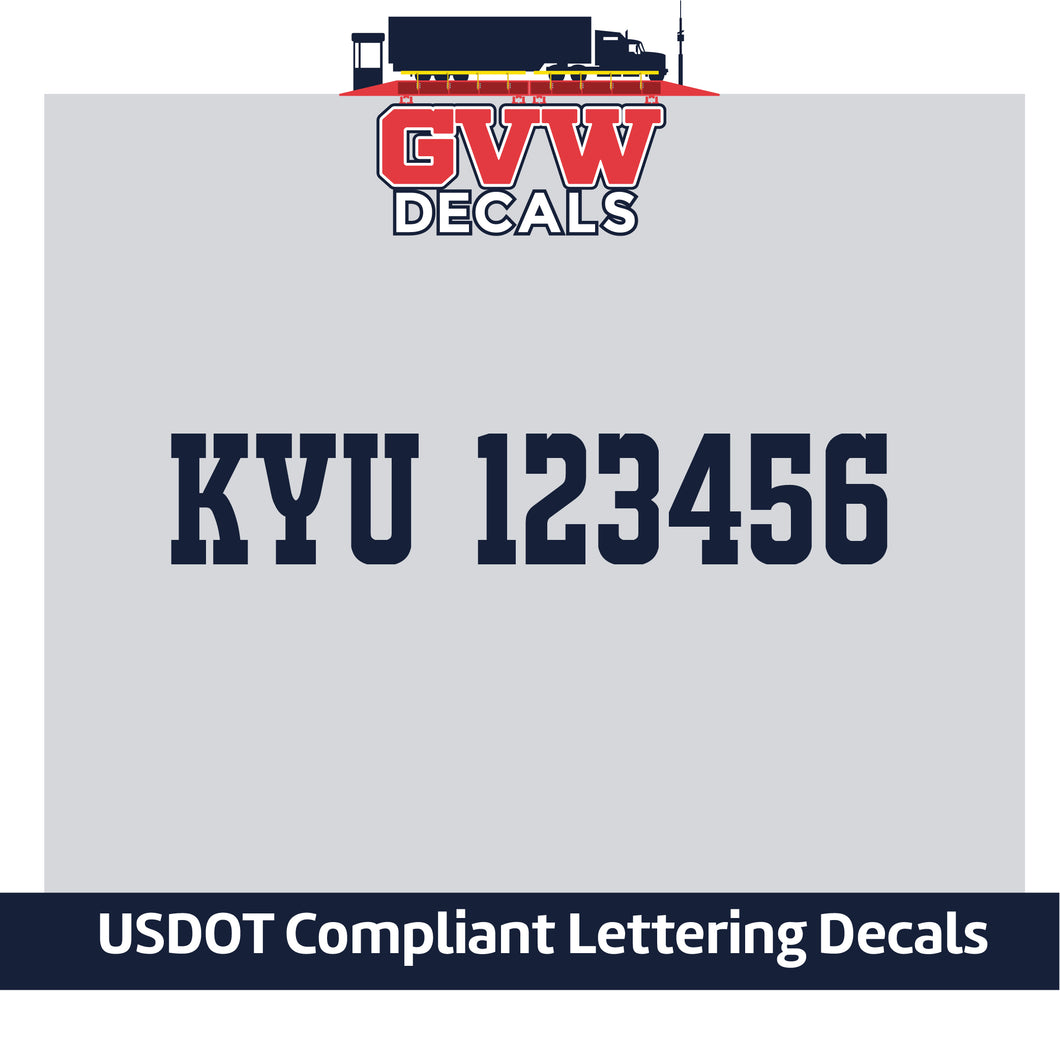 KYU Number Sticker Decal Lettering (Set of 2)