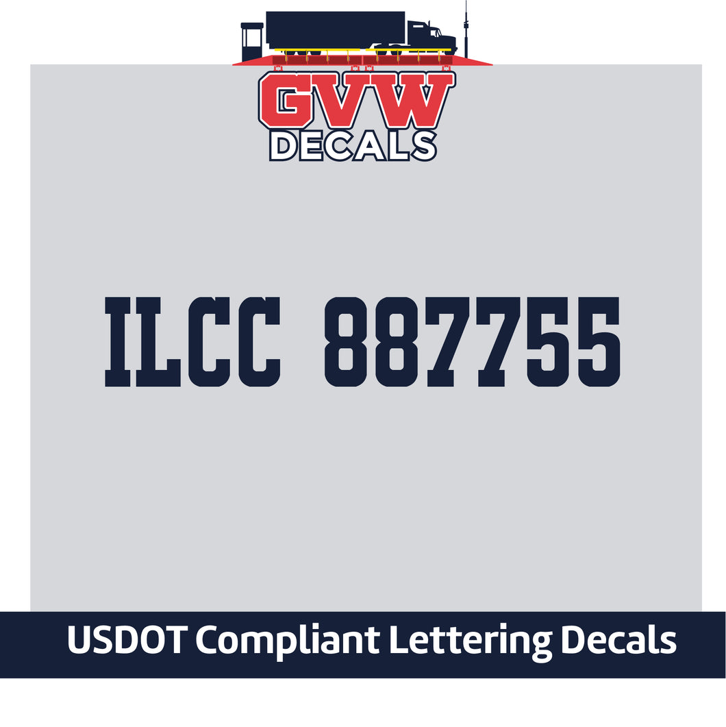 ILCC Number Sticker Decal Lettering (Set of 2)