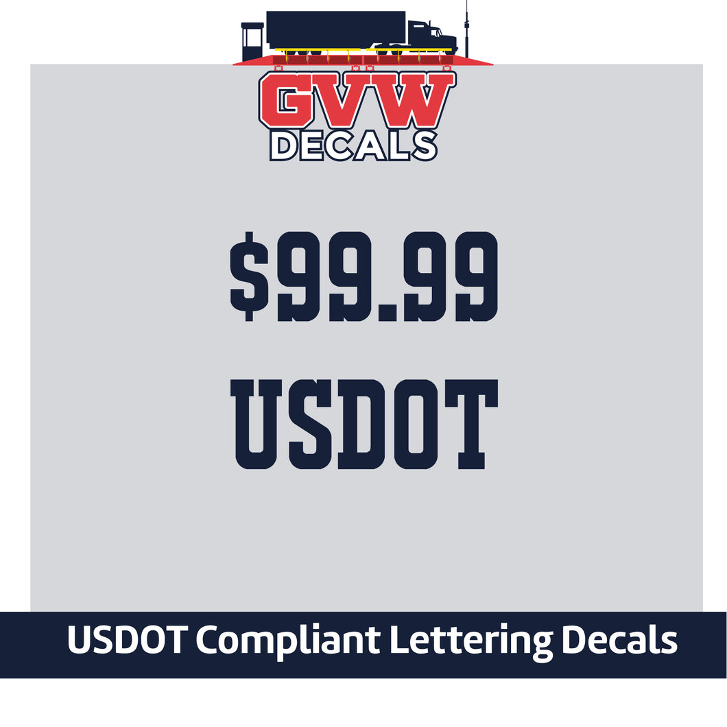 $99.99 USDOT Number Sticker Decal Lettering (Set of 2)