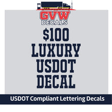 Load image into Gallery viewer, $100 USDOT Number Sticker Decal Lettering (Set of 2)
