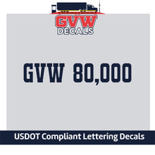 Load image into Gallery viewer, GVW (GVWR) Number Sticker Decal Lettering (Set of 2)
