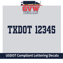 Load image into Gallery viewer, TXDOT Number Sticker Decal Lettering (Set of 2)
