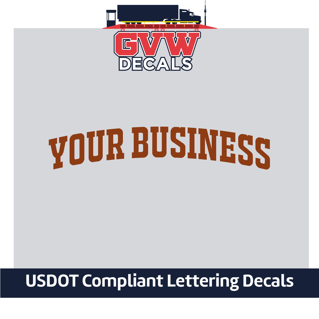 Arched Business Name Truck Door Decal Lettering (Set of 2)