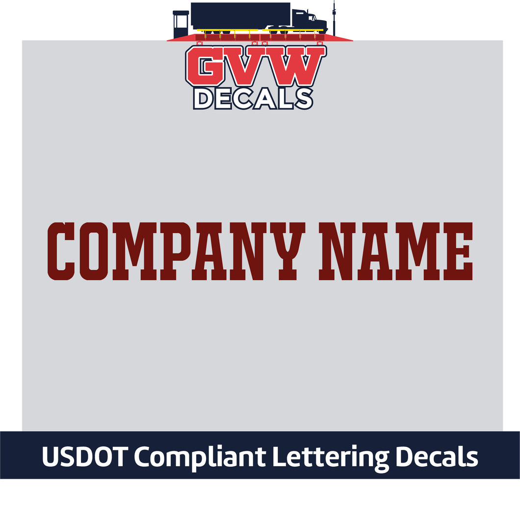 Business Name Truck Door Decal Lettering (Set of 2)