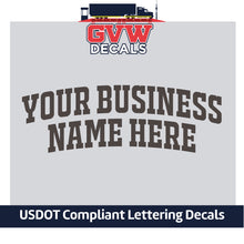 Load image into Gallery viewer, Arched Business Name for Trucking Companies (Set of 2) [2 Rows of Text]
