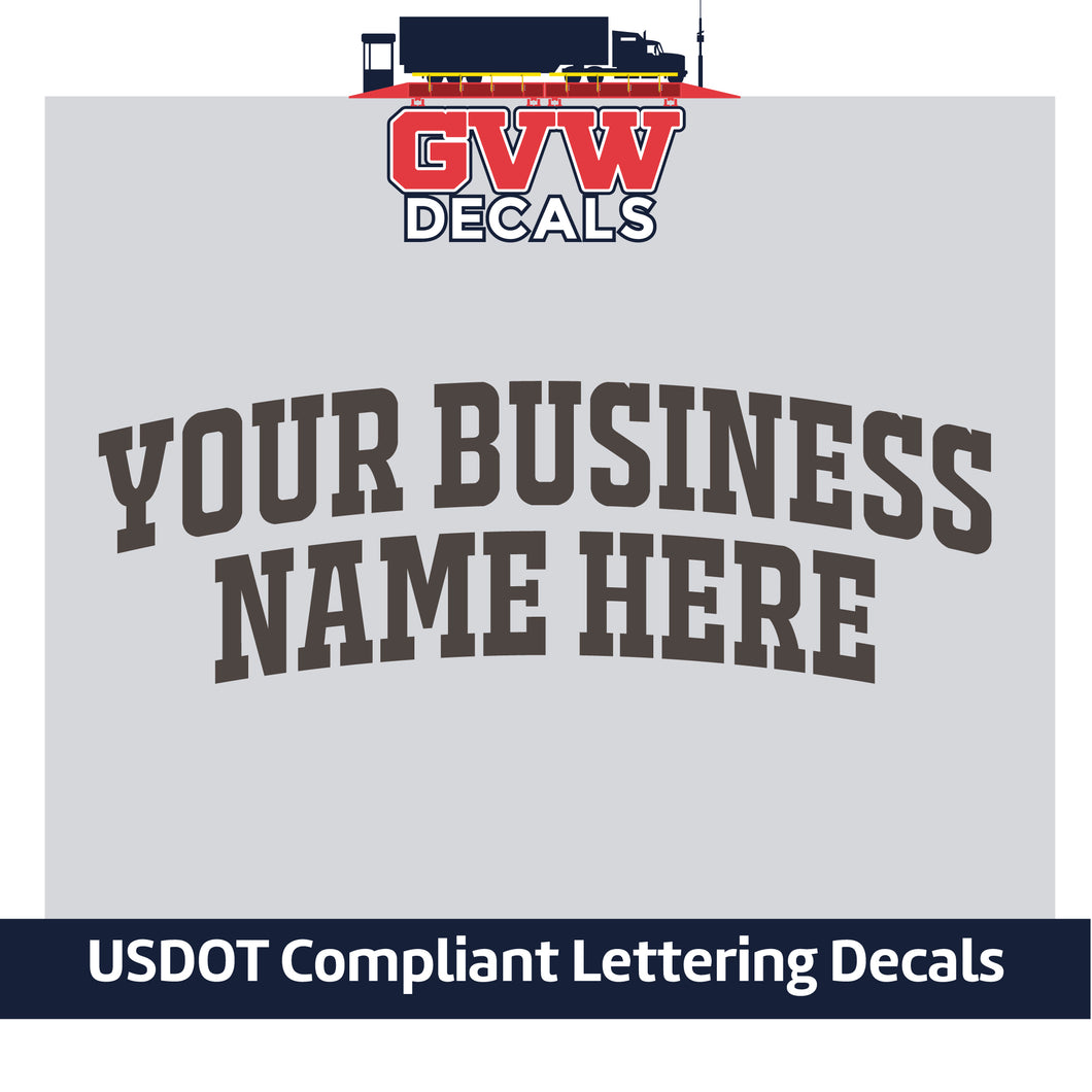 Arched Business Name for Trucking Companies (Set of 2) [2 Rows of Text]