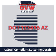 Load image into Gallery viewer, USDOT Number Arizona Sticker Decal Lettering (Set of 2)
