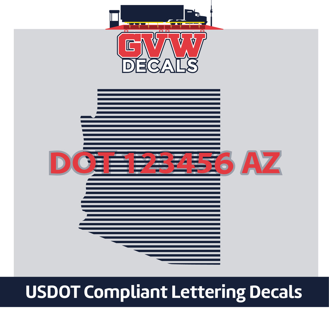 USDOT Number Arizona Sticker Decal Lettering (Set of 2)