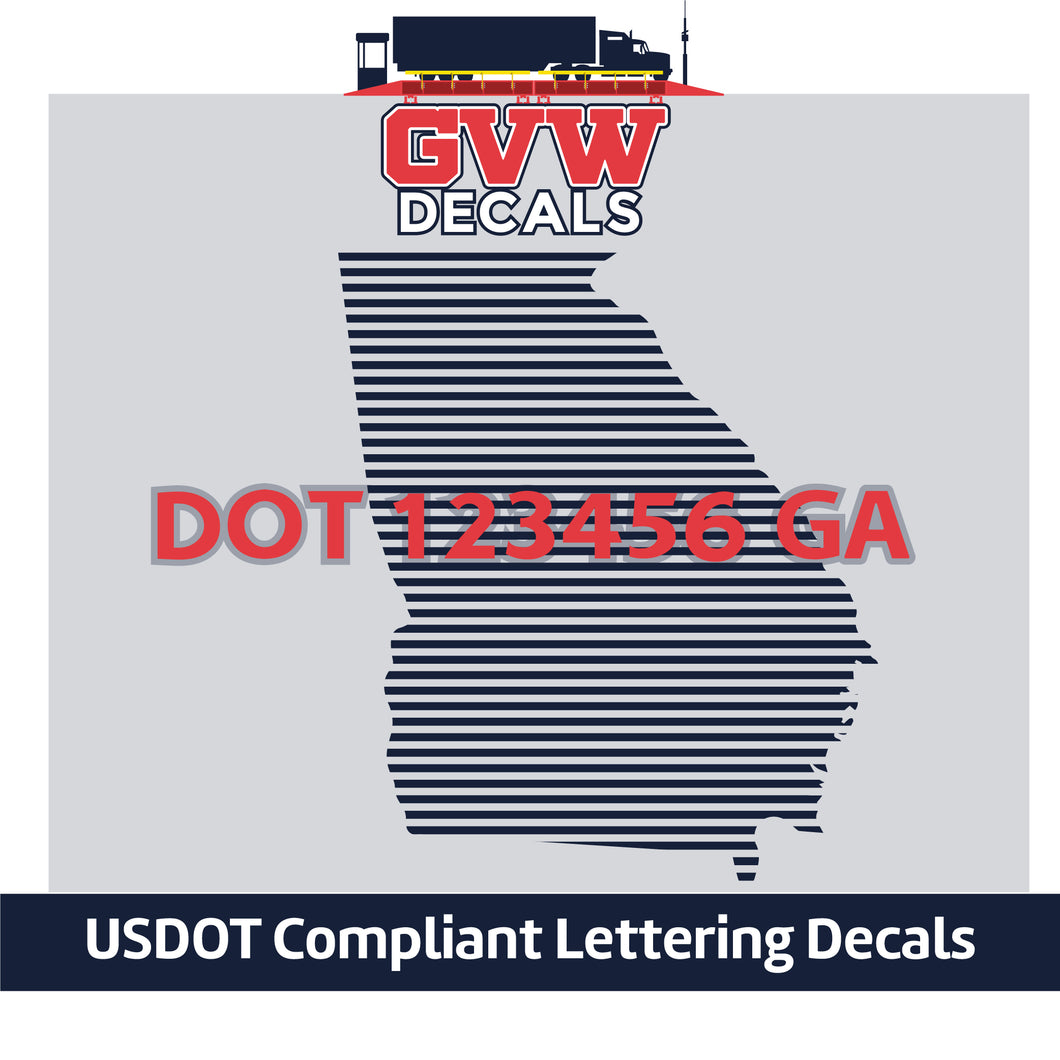 USDOT Number Georgia Sticker Decal Lettering (Set of 2)