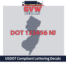 Load image into Gallery viewer, USDOT Number New Jersey Sticker Decal Lettering (Set of 2)
