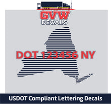 Load image into Gallery viewer, USDOT Number New York Sticker Decal Lettering (Set of 2)
