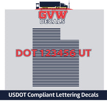 Load image into Gallery viewer, USDOT Number Utah Sticker Decal Lettering (Set of 2)
