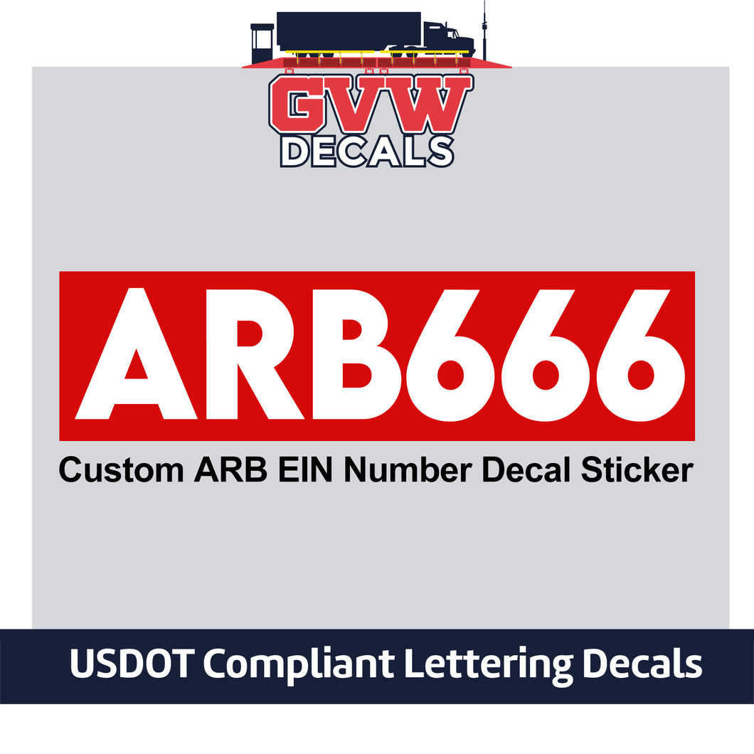 carb ein number decal sticker