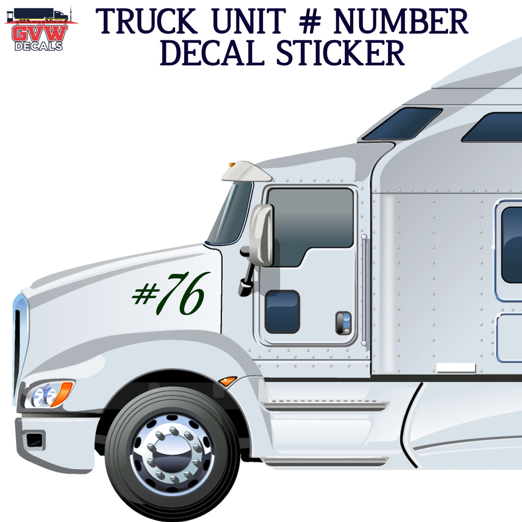 truck unit number decal sticker
