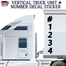 Load image into Gallery viewer, vertical truck number decal
